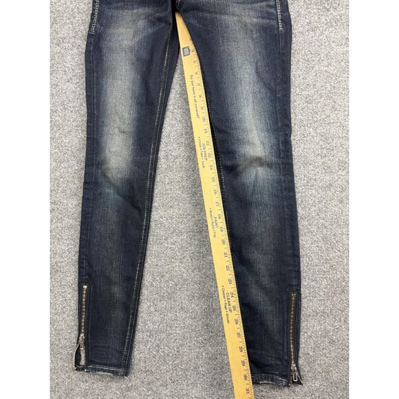 Silver Jeans Aiko Mid Skinny Jeans Womens 25x31 Dark Wash Fluid Denim Zip Ankle - Picture 5 of 9